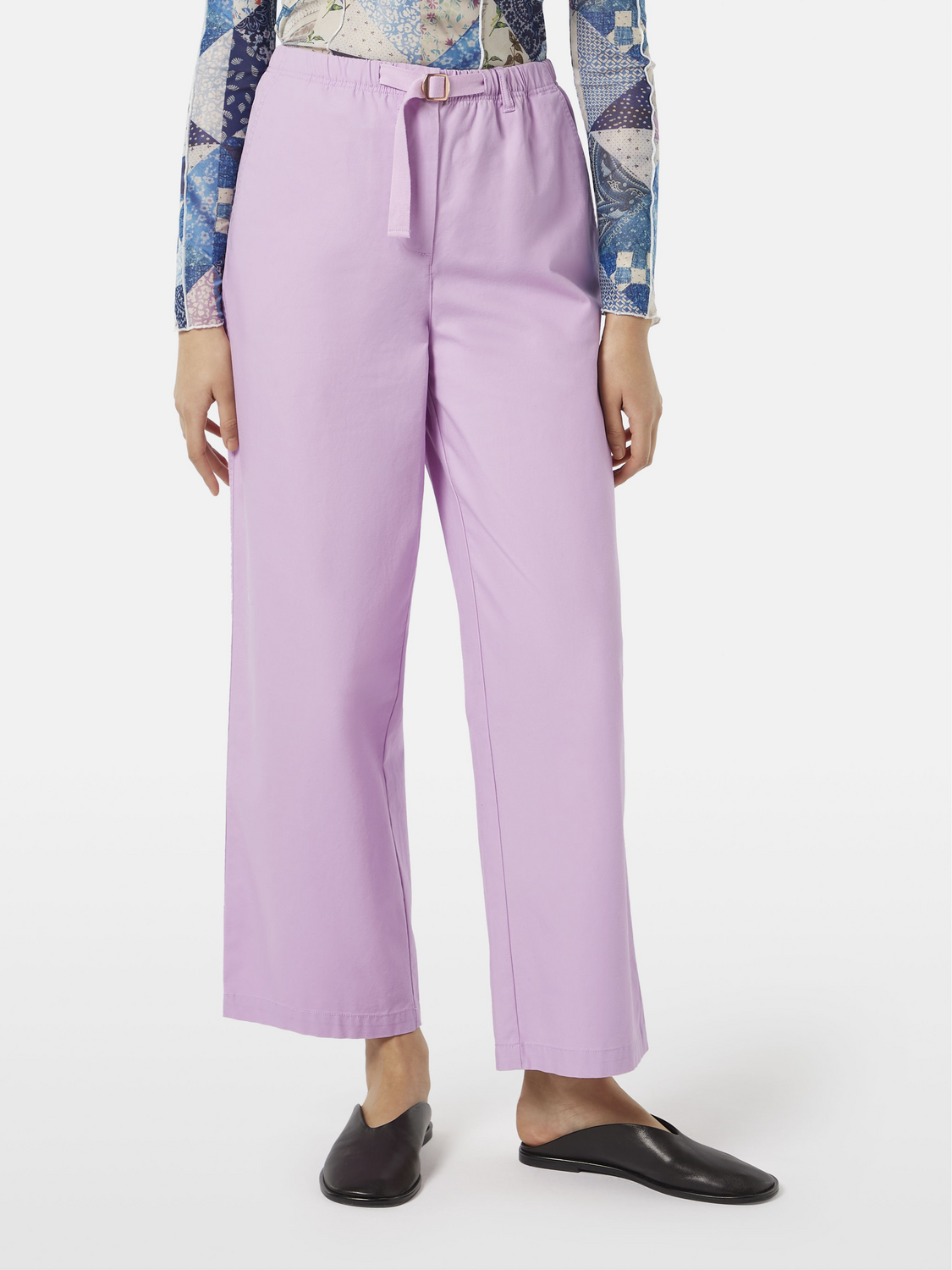 Ezra high-rise wide-leg belted pant