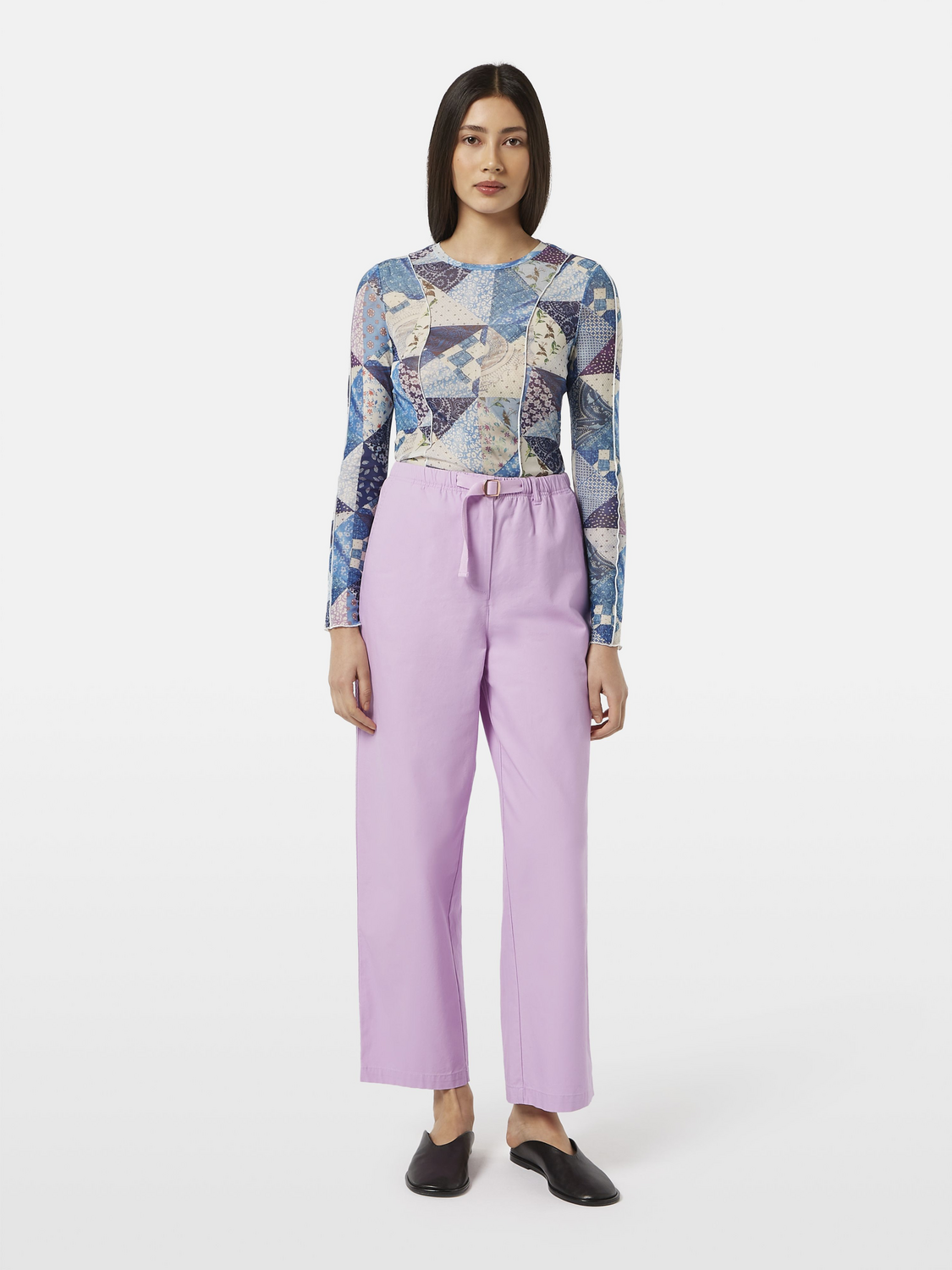 Ezra high-rise wide-leg belted pant