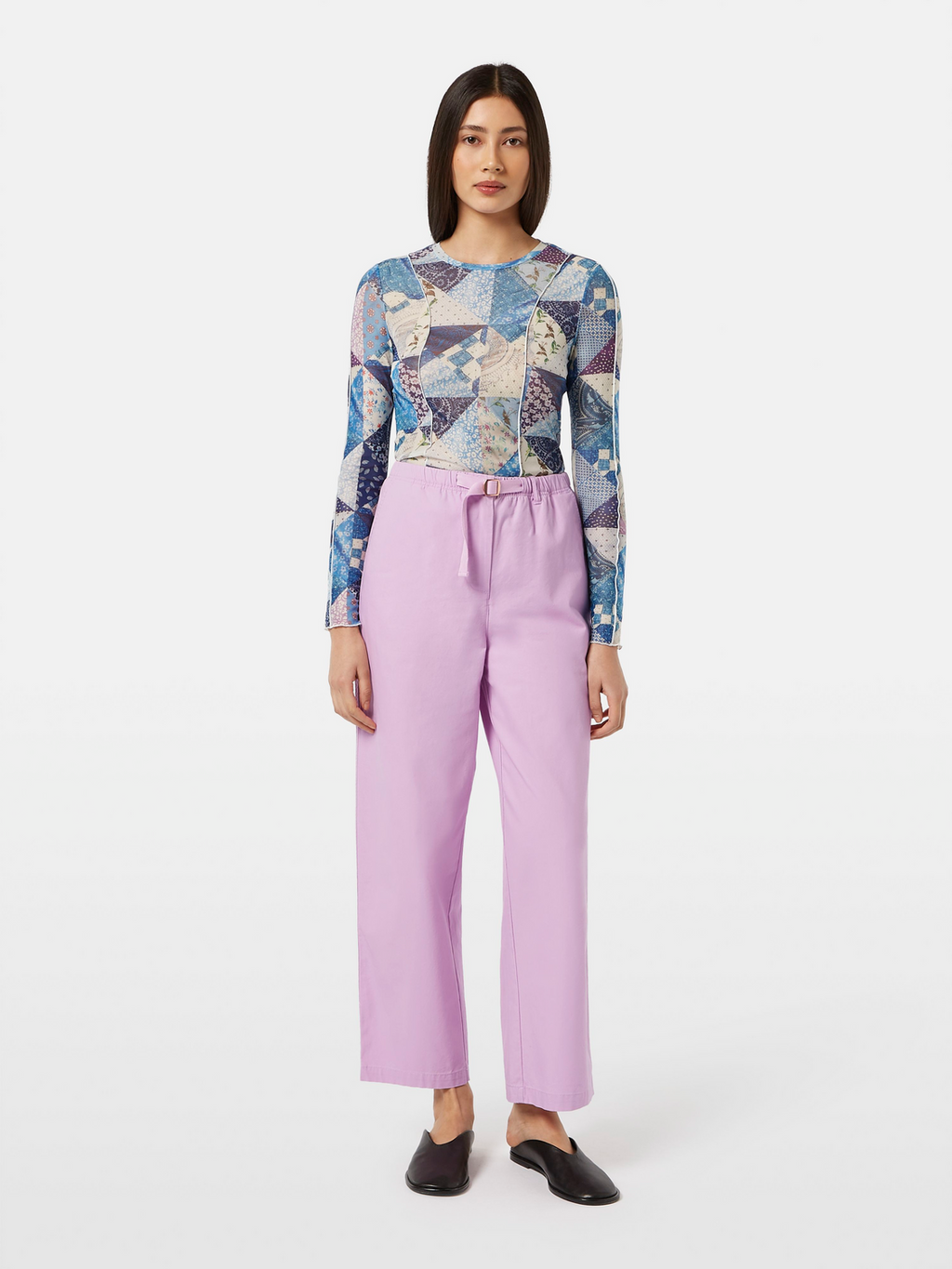 Ezra high-rise wide-leg belted pant