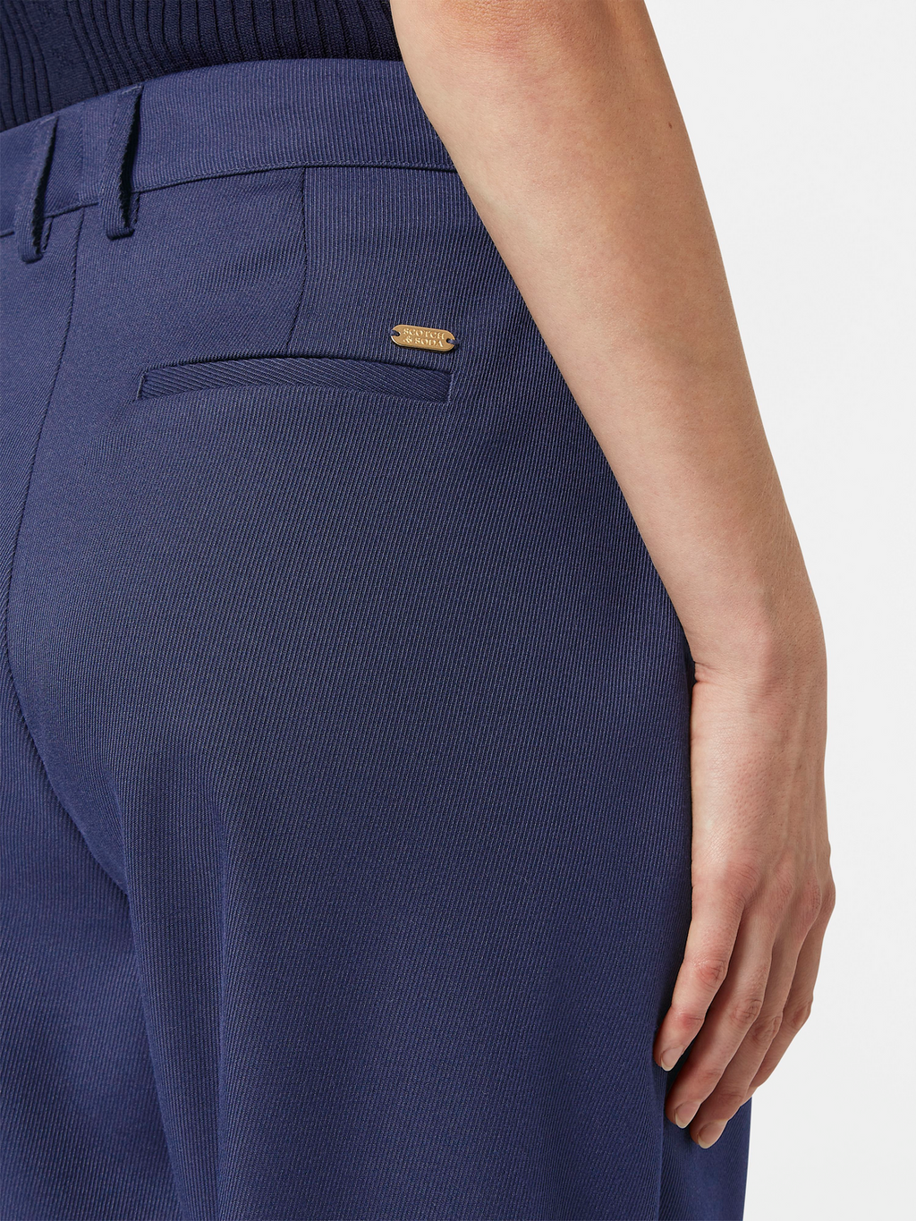 Edie tailored wide-leg fixed belt pant