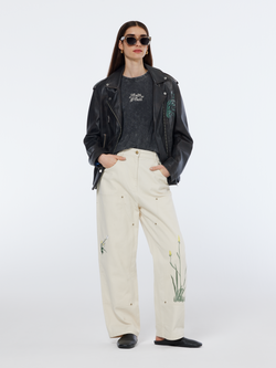 Raine - High rise wide leg embroidered pant