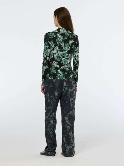 Ripple floral jacquard straight leg pant