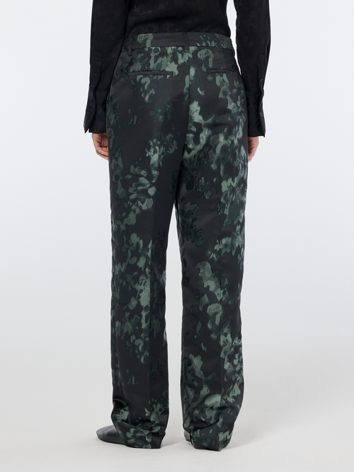 Ripple floral jacquard straight leg pant