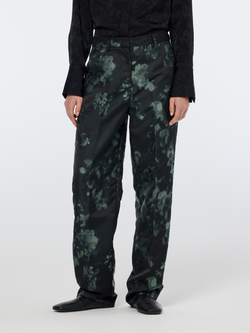 Ripple floral jacquard straight leg pant