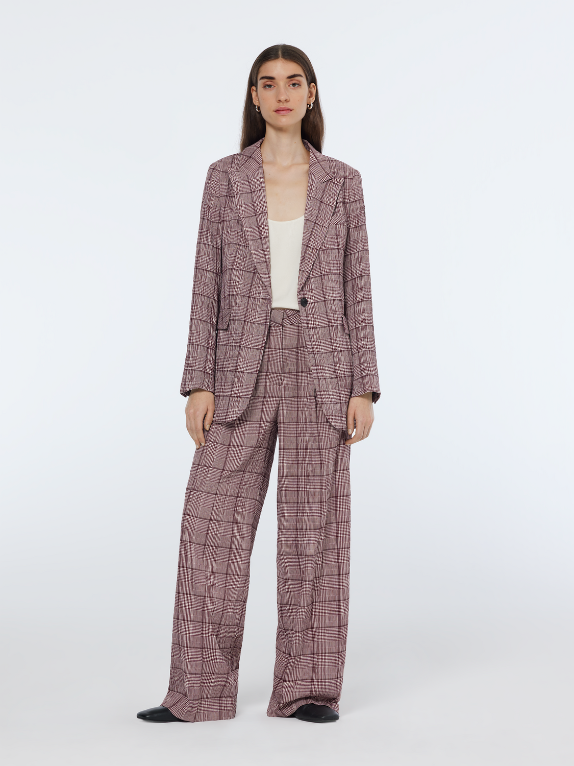 Rose prince of wales seersucker pant