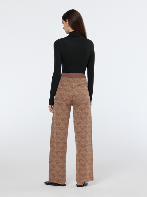 Monogram jacquard knitted trousers