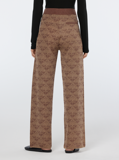 Monogram jacquard knitted trousers