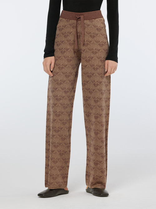 Monogram jacquard knitted trousers