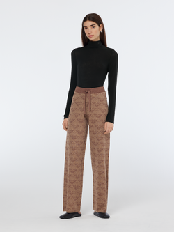 Monogram jacquard knitted trousers