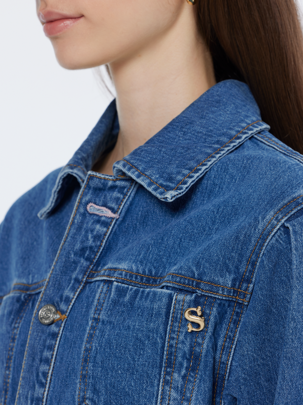 button up denim dress