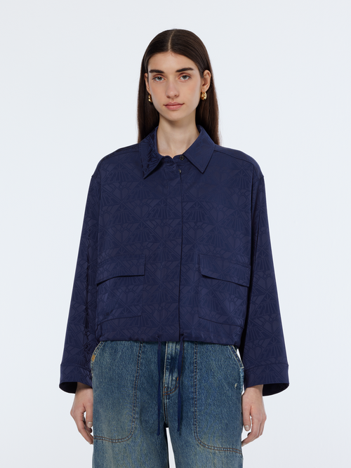 Satin Jacquard Utility Shirt