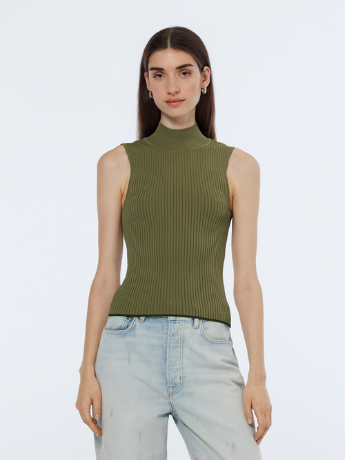 Ribbed knitted tank