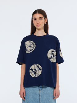 Batik baseball loose t-shirt