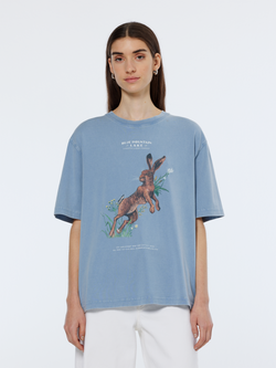 Washed artwork loose t-shirt