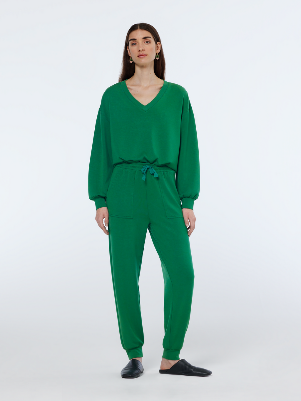 V-neck modal sweatshirt