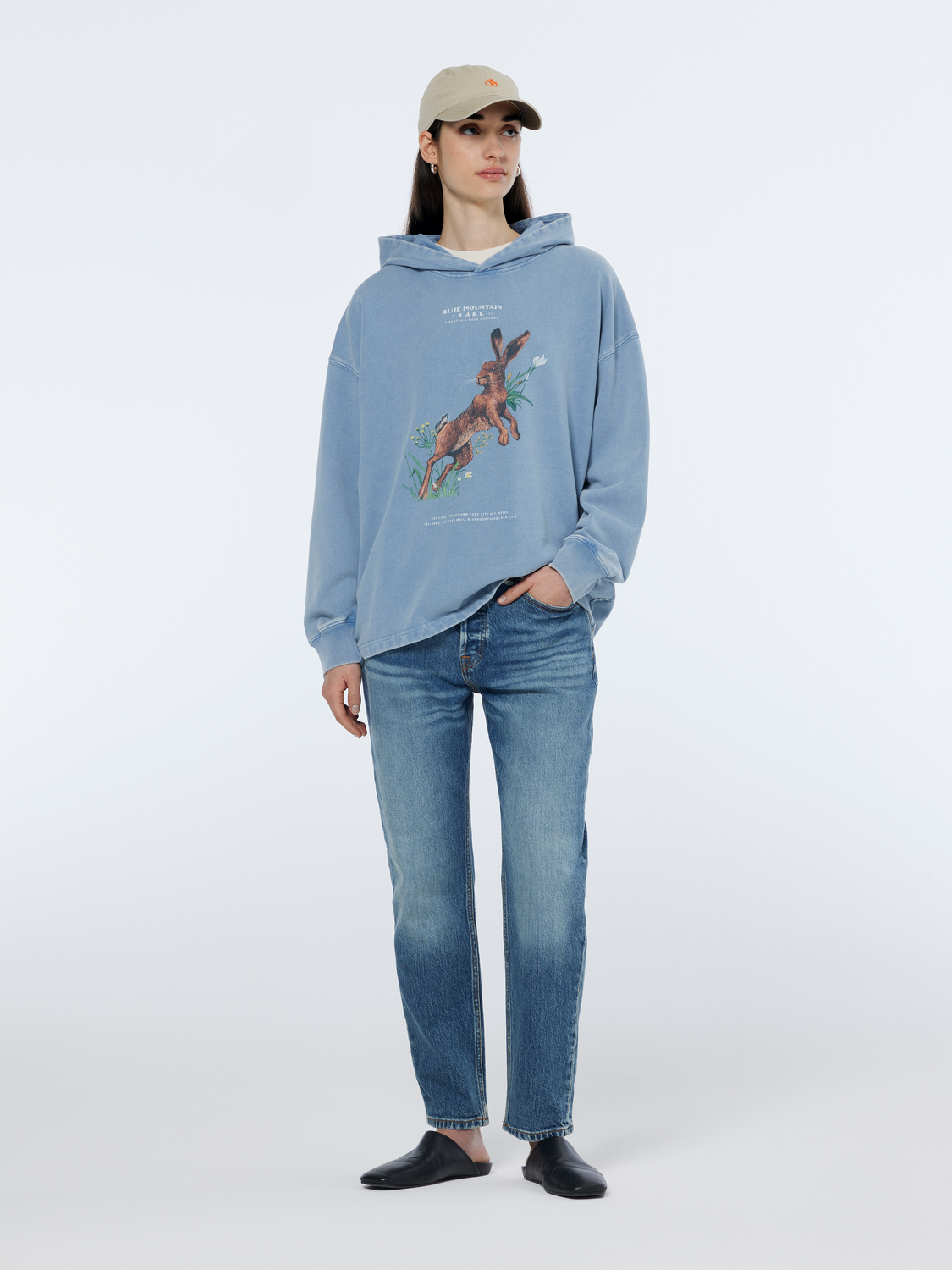 Washed artwork oversized hoodie