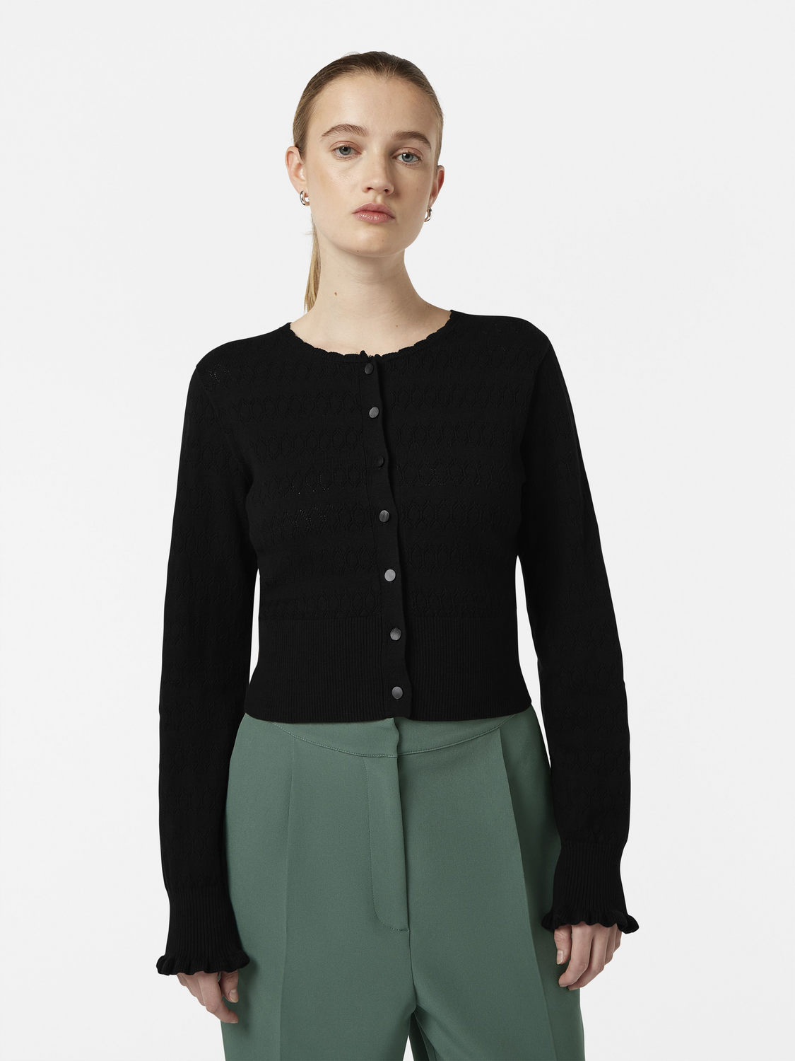 Pointelle cardigan