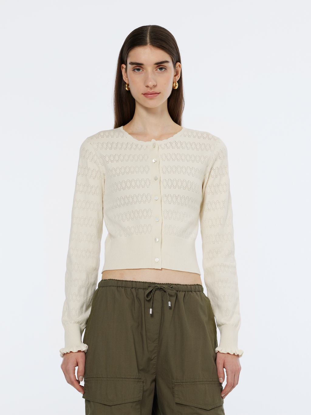Pointelle cardigan