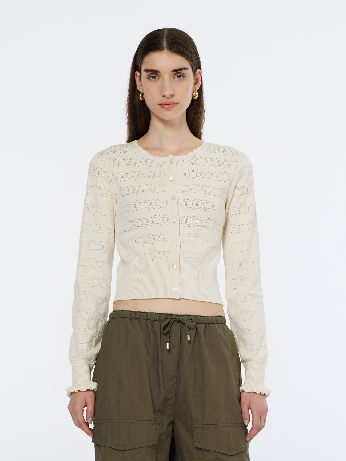 Pointelle cardigan