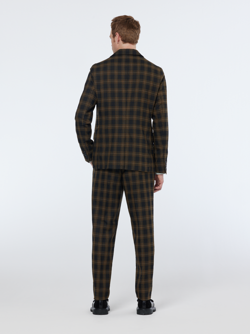 Single-breasted yarn-dyed check regular fit blazer