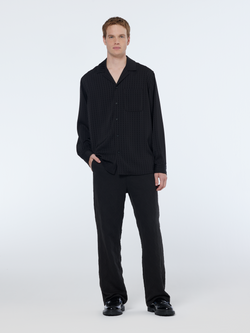 Relaxed fit jacquard sateen shirt