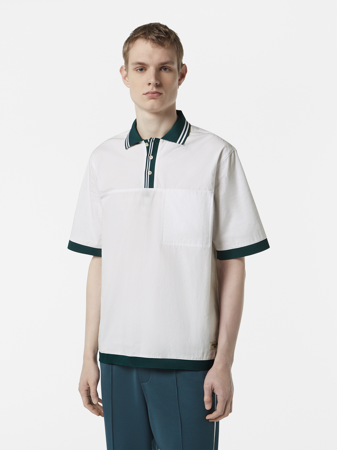 Relaxed poplin polo shirt