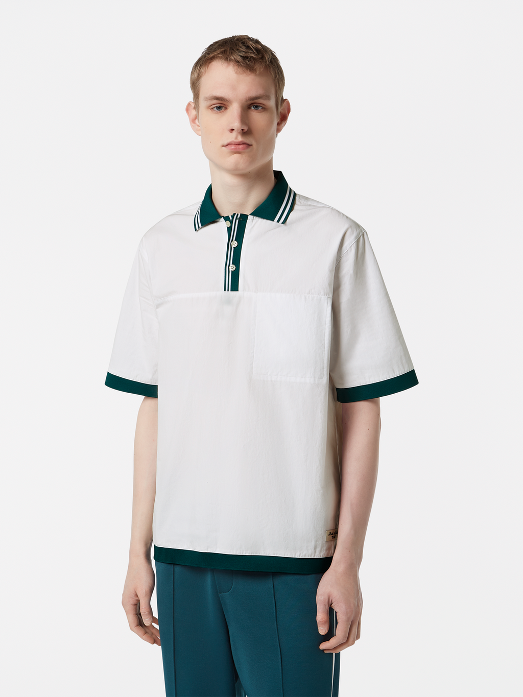 Relaxed poplin polo shirt