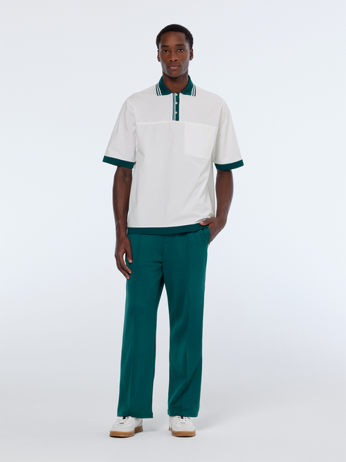 Relaxed fit poplin polo shirt