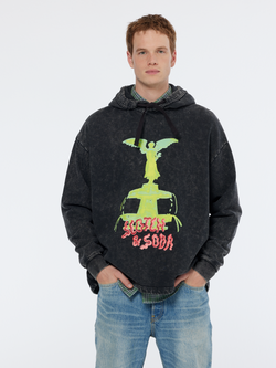 Washed artwork relaxed fit hoodie