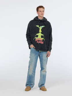 Washed artwork relaxed fit hoodie