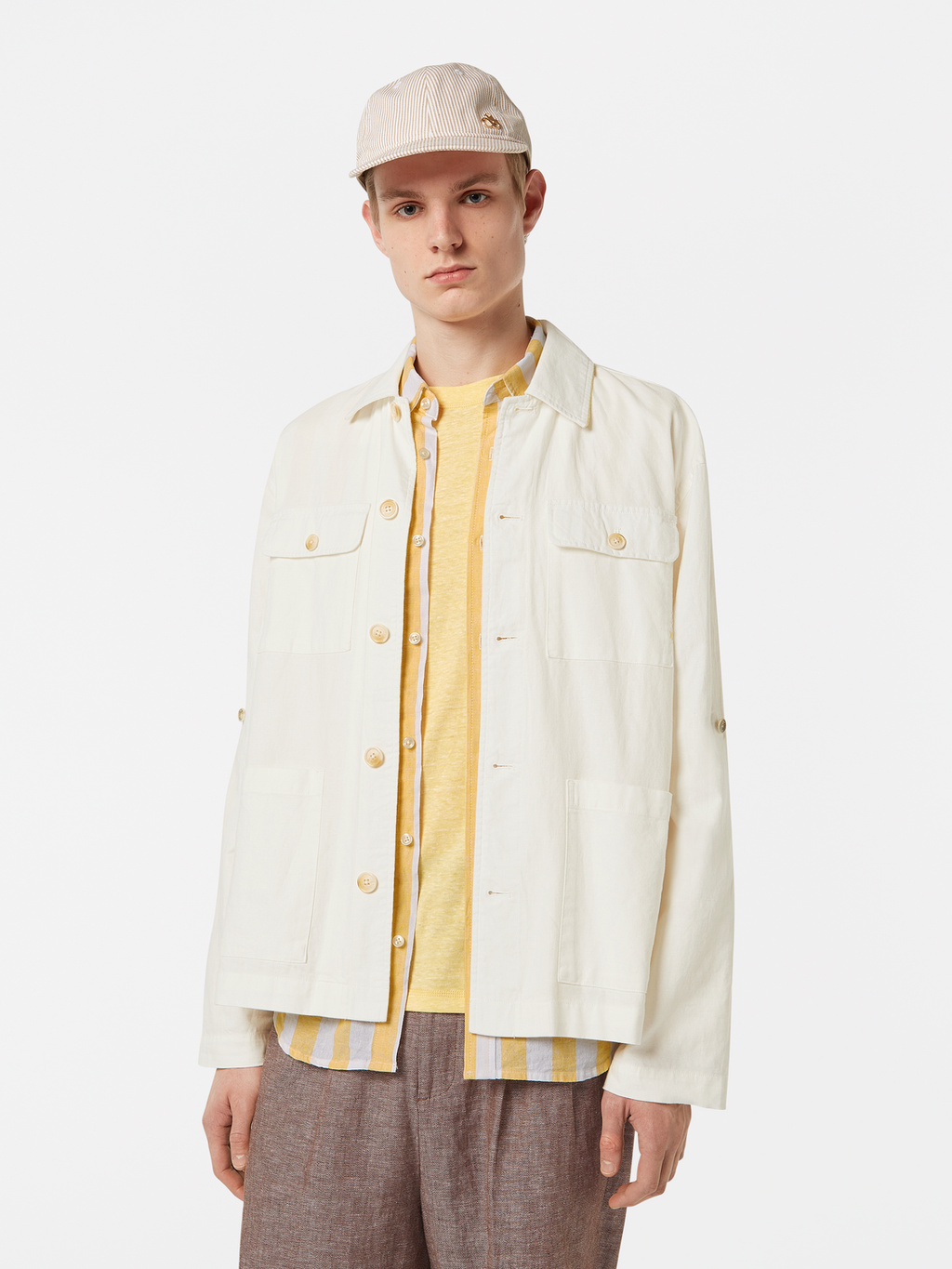 Relaxed cotton-linen shirt jacket