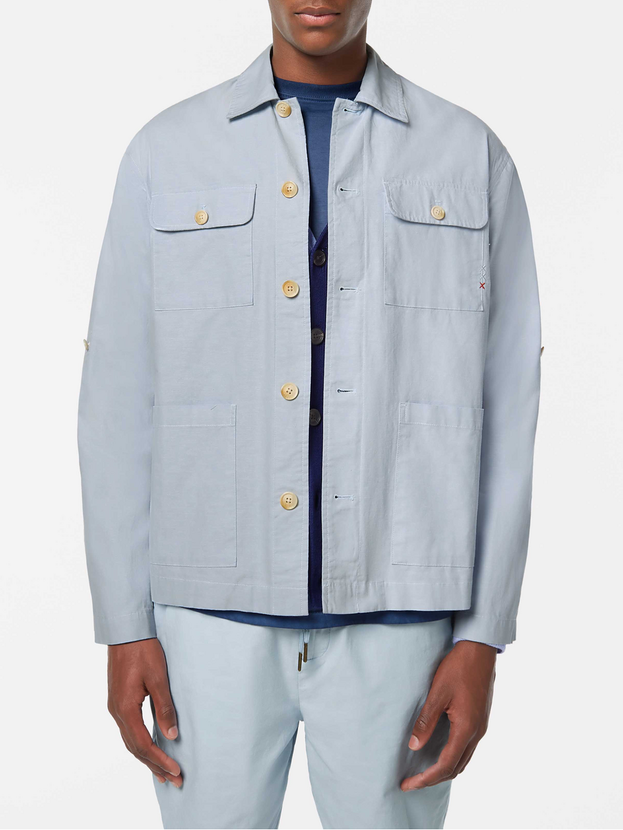 Relaxed cotton-linen shirt jacket