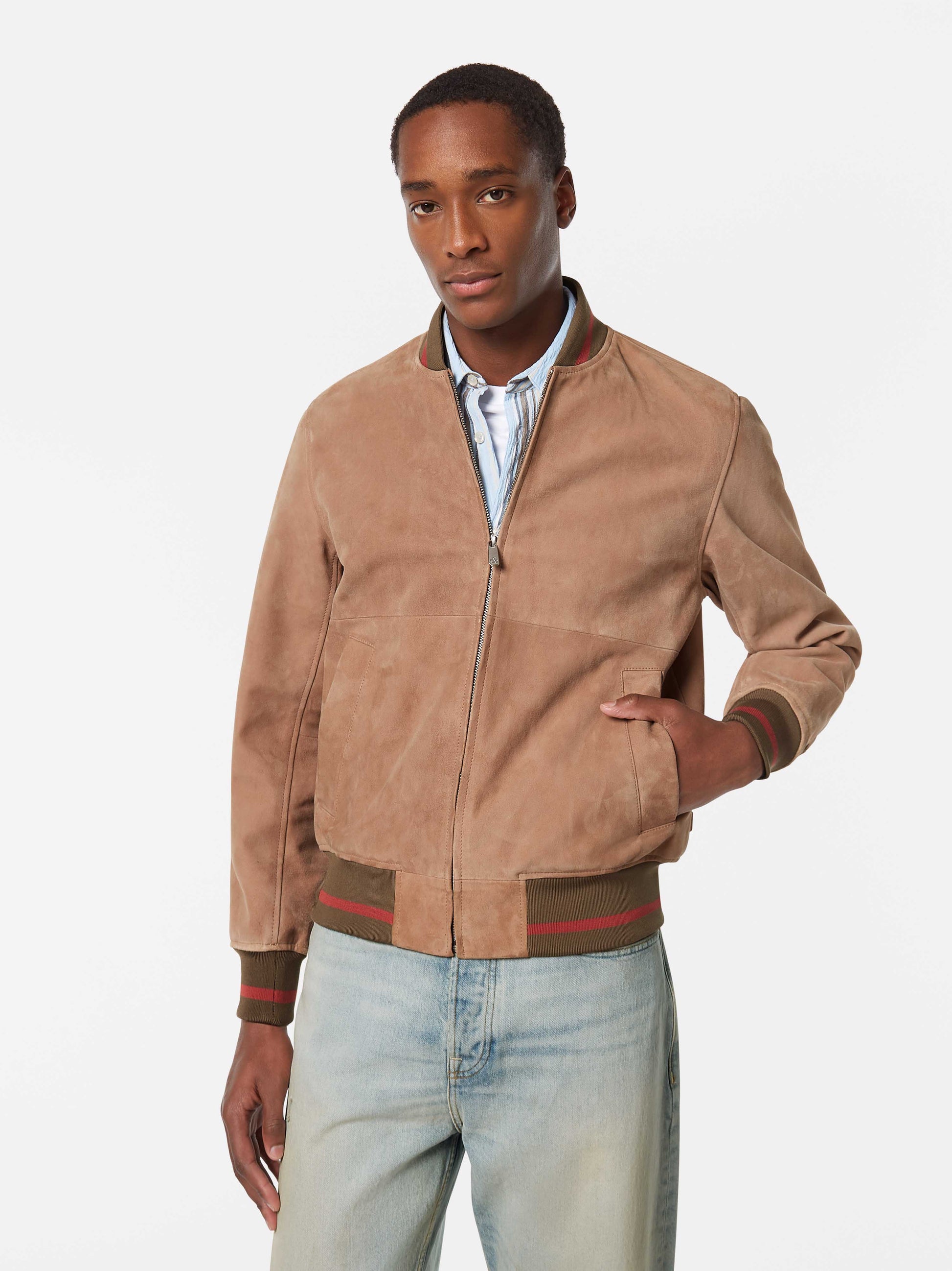 Suede Bomber Jacket