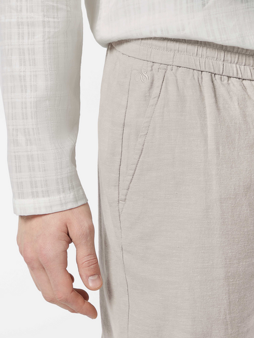 Seasonal core - Warren cotton-linen twill jogger