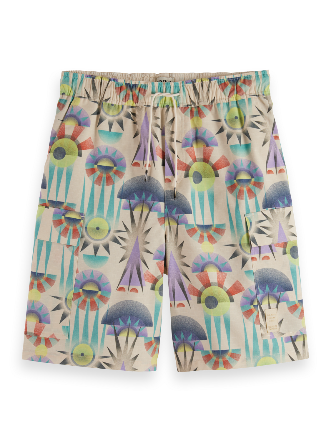 Wide fit printed ribstop cargo short