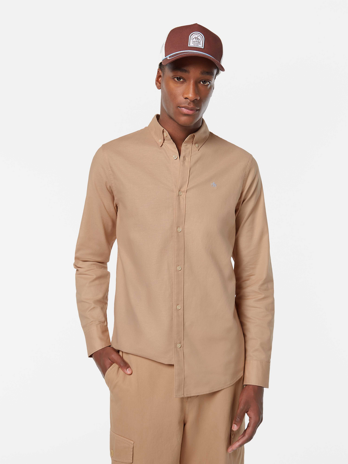 Seasonal core - Regular fit solid oxford shirt