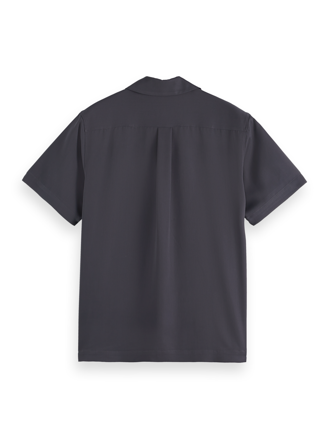 Short-sleeved regular fit sateen shirt