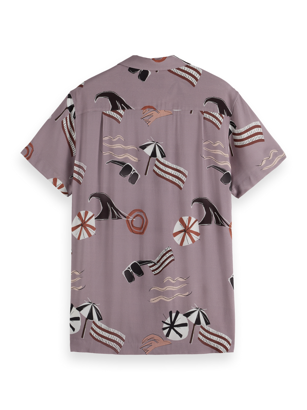 AOP short-sleeved regular fit viscose shirt