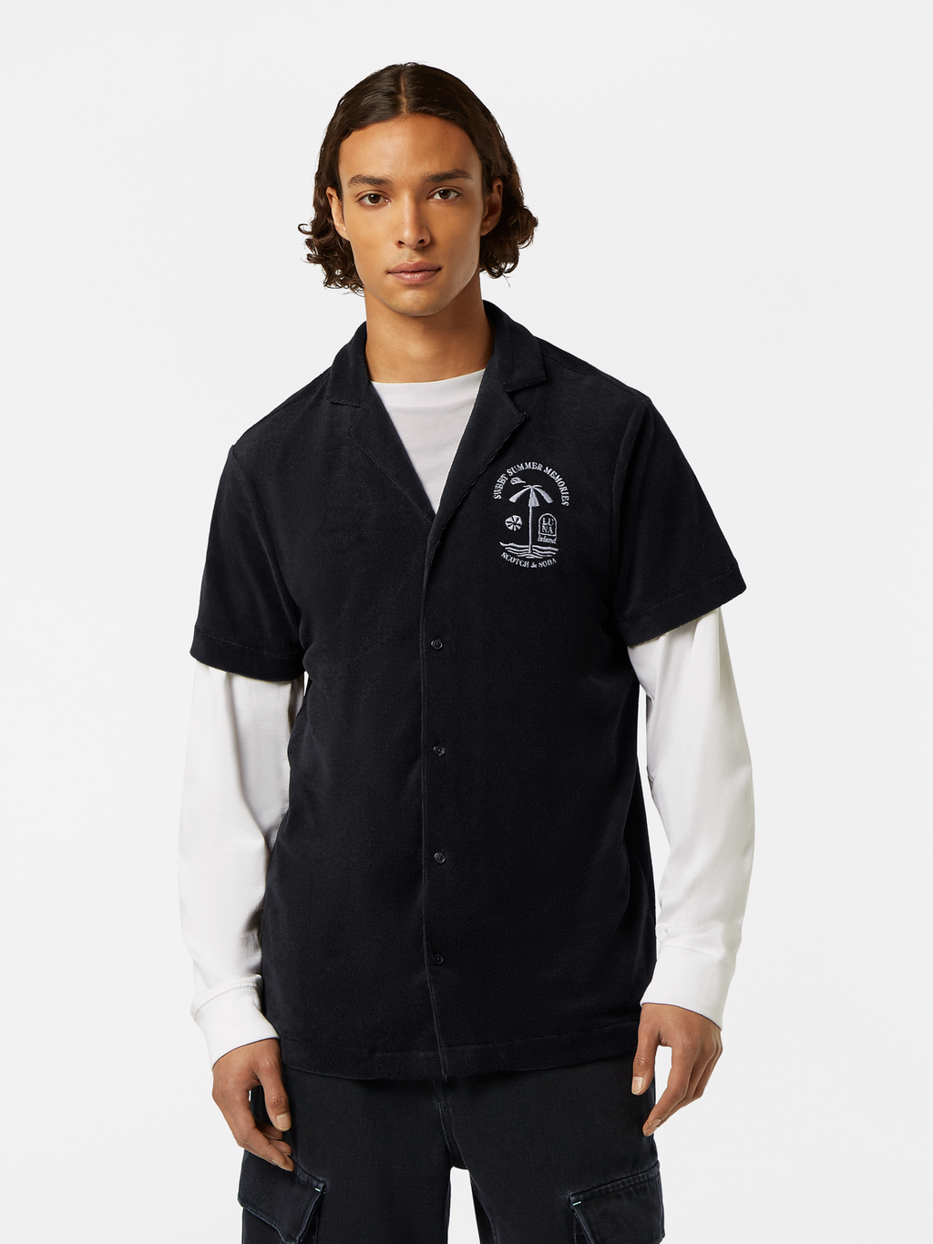 Short sleeve towelling shirt