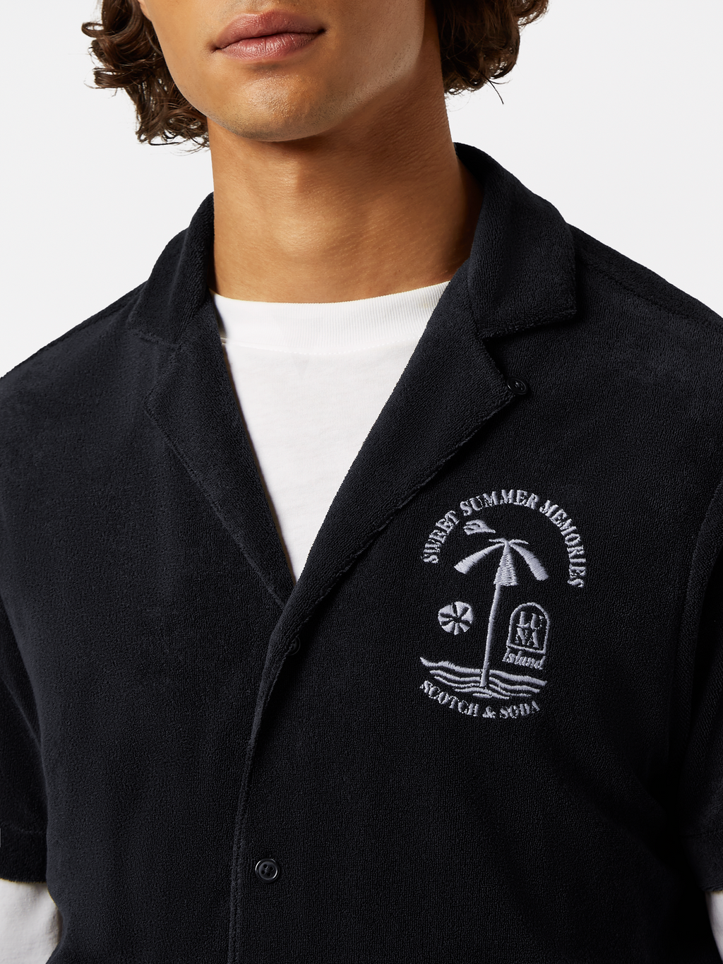 Short sleeve towelling shirt