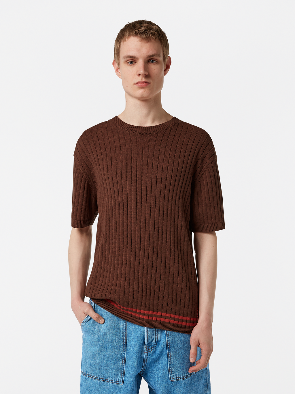 Structured knitted T-shirt
