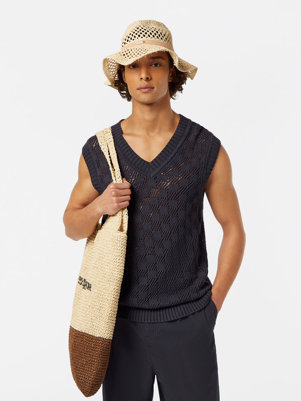 Structured v-neck vest