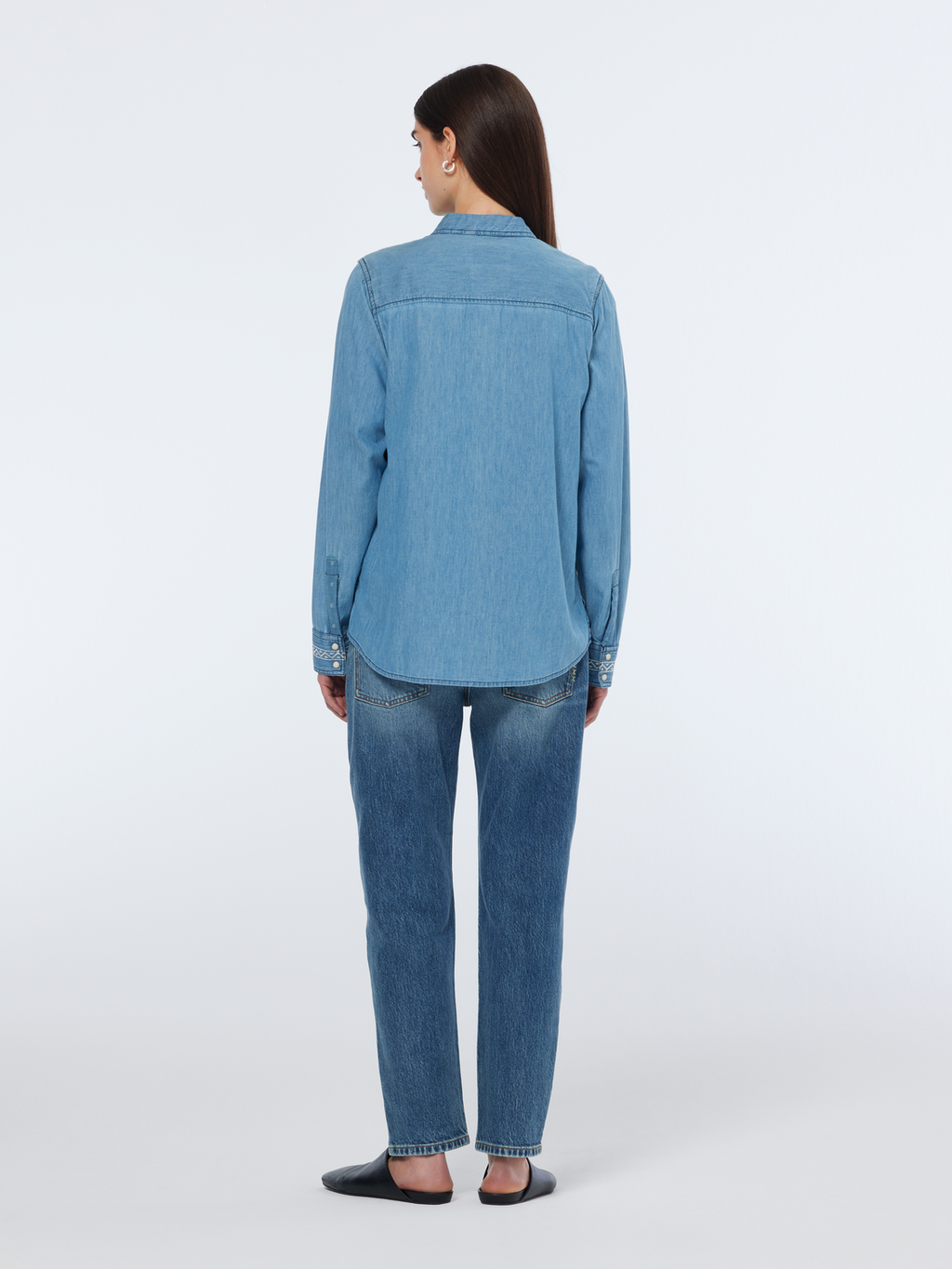 Washed out lightweight denim shirt