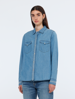 Washed out lightweight denim shirt