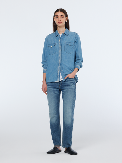 Washed out lightweight denim shirt