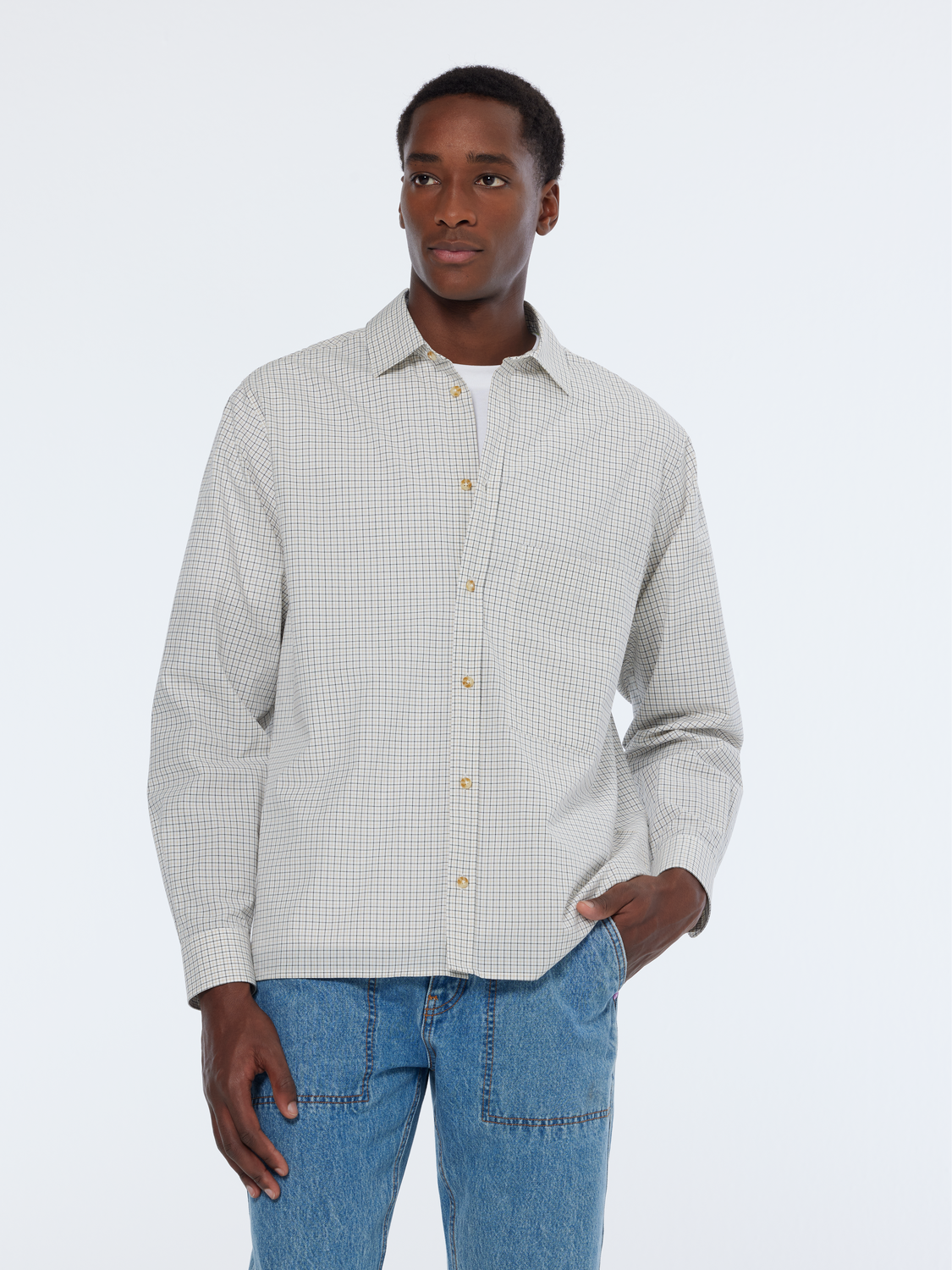 Relaxed yarn-dyed check shirt