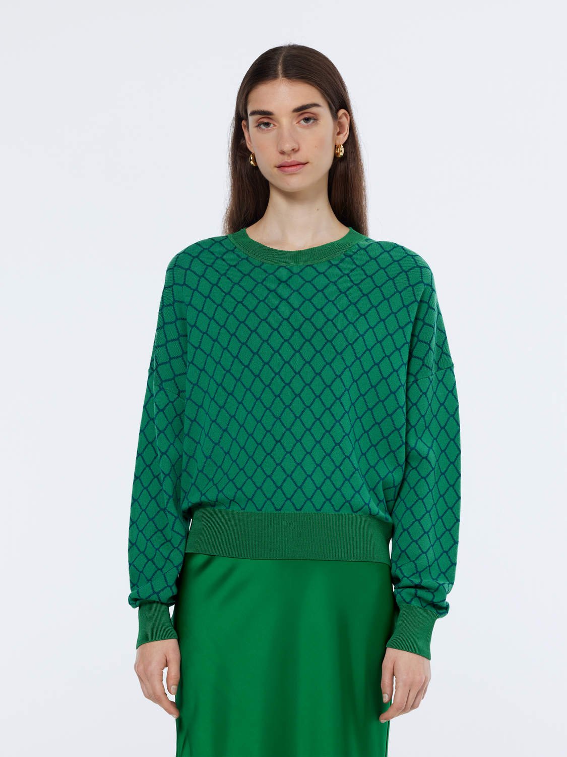 Jacquard relaxed pullover