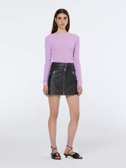 Textured stitch fitted pullover