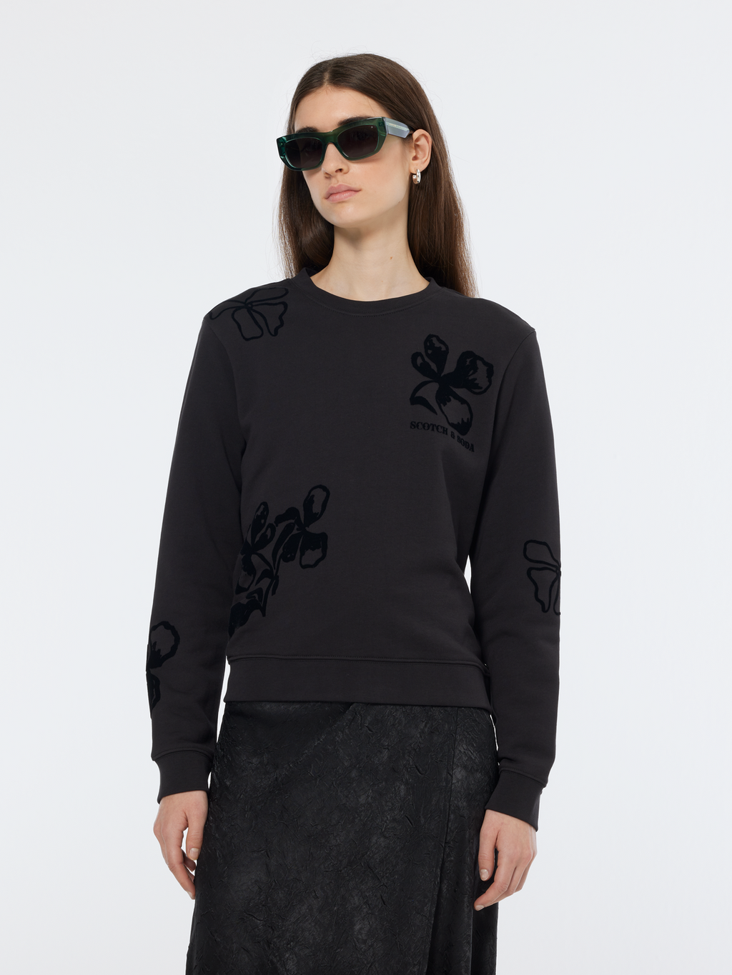 Flock print sweatshirt