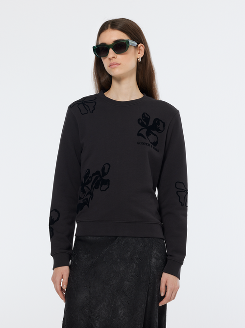 Flock print artwork regular sweatshirt